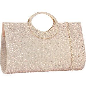 Dexmay Rhinestone Clutch Handbag with Crystal Handle for Wedding Party Elegant C